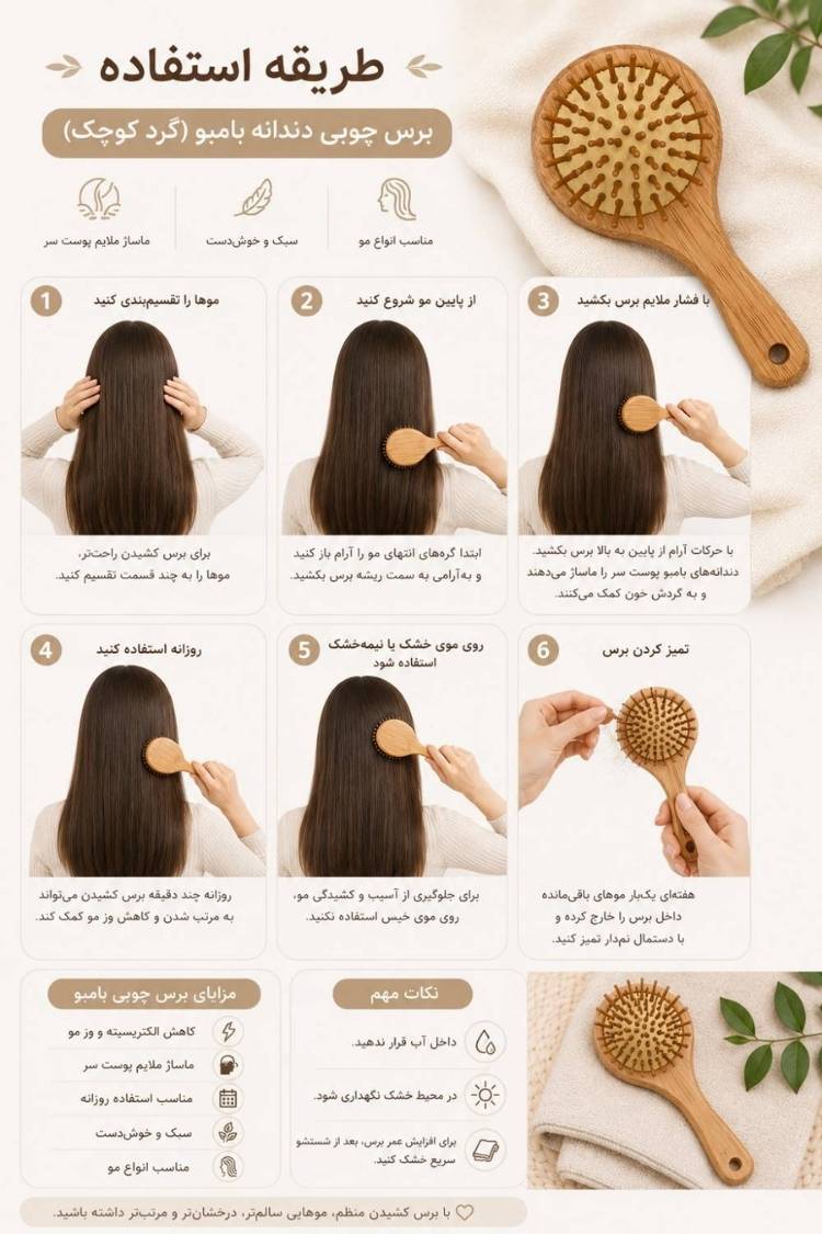 طریقه مصرف برس چوبی